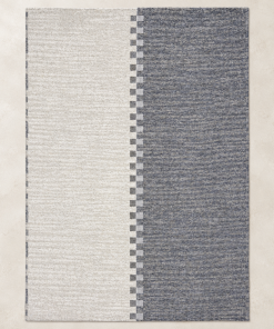 Blue Symmetry Machine Washable Rug