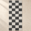 Charcoal Checker Machine Washable Rug