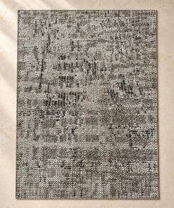 Gray Stone Machine Washable Rug